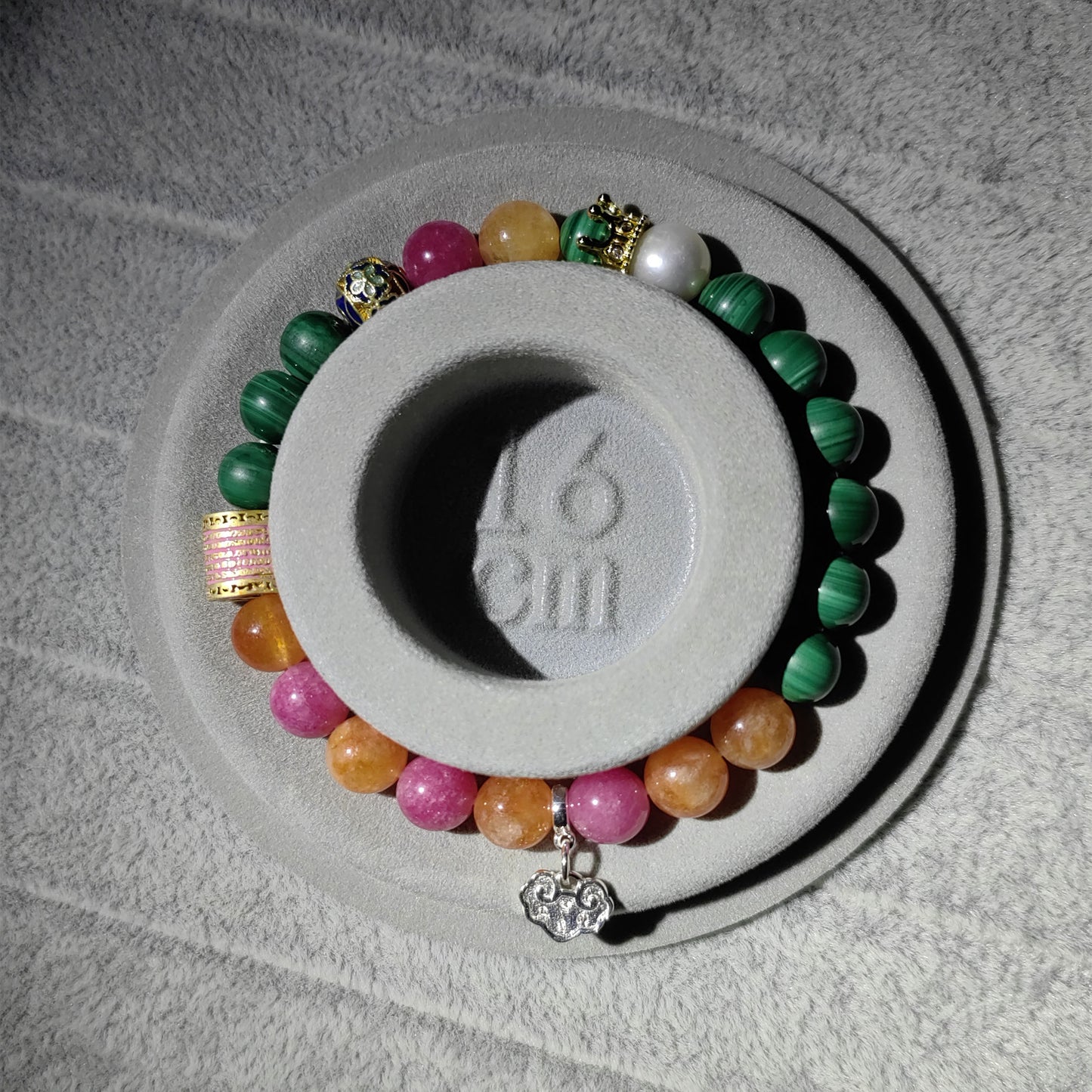 pure silver peace lock pingansuo bracelet ,elegant jewelry for girls symbolizing nobility,refined pearl bracelet with malachite and sunstone