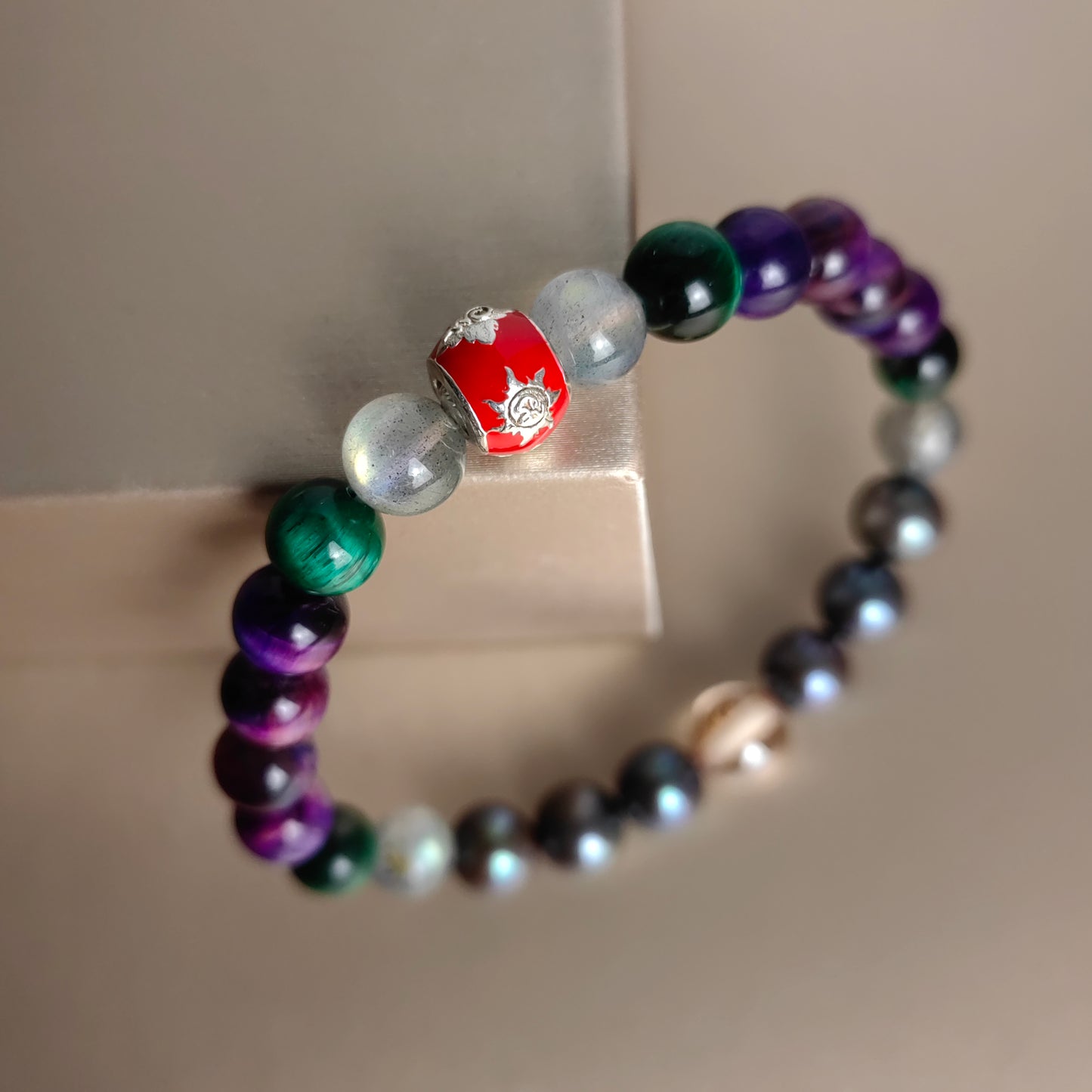 natural gemstone pearl bracelet with charms - spiritual protection jewelry for positive energy
