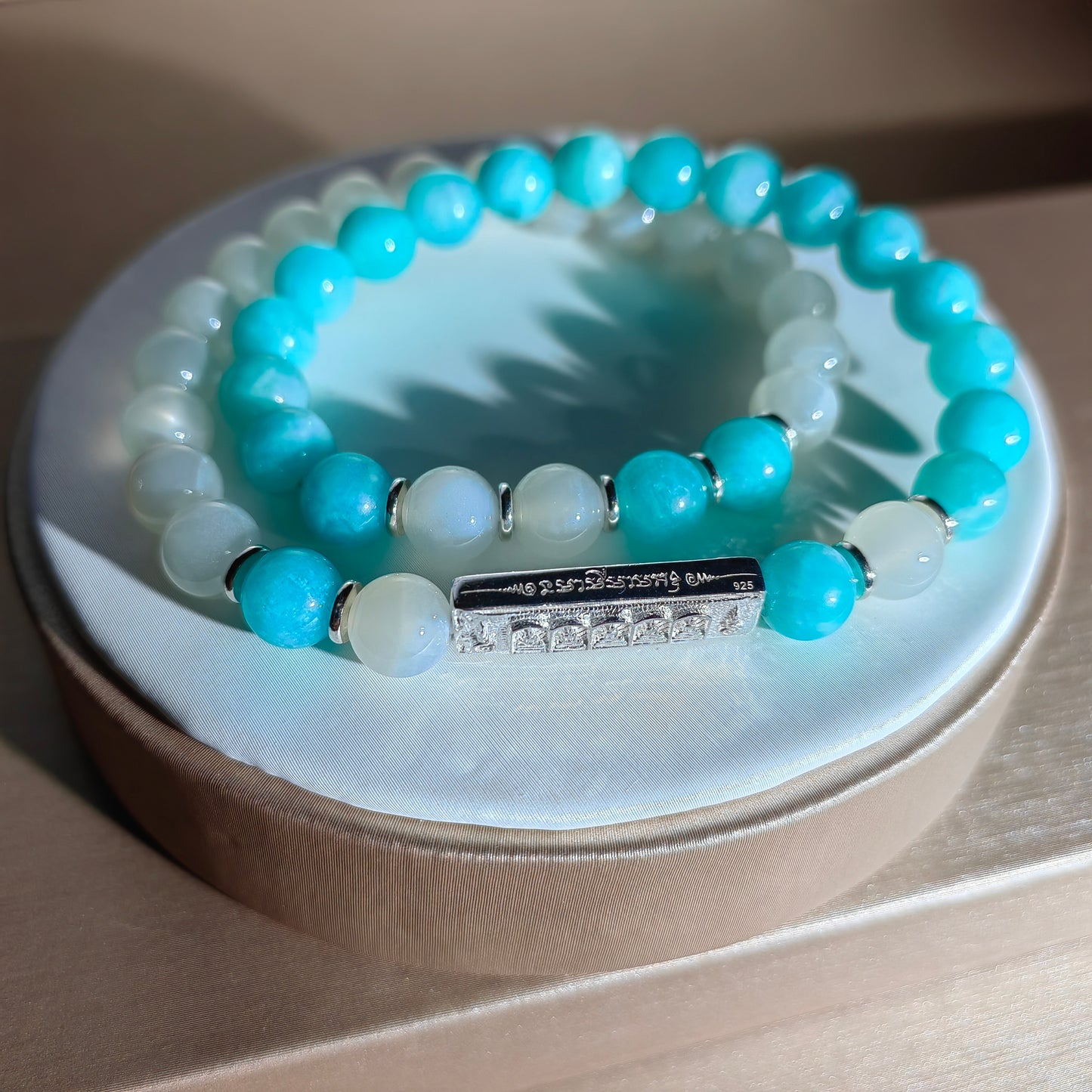 maldives serenity bracelet: milky way stones & moonlit radiance