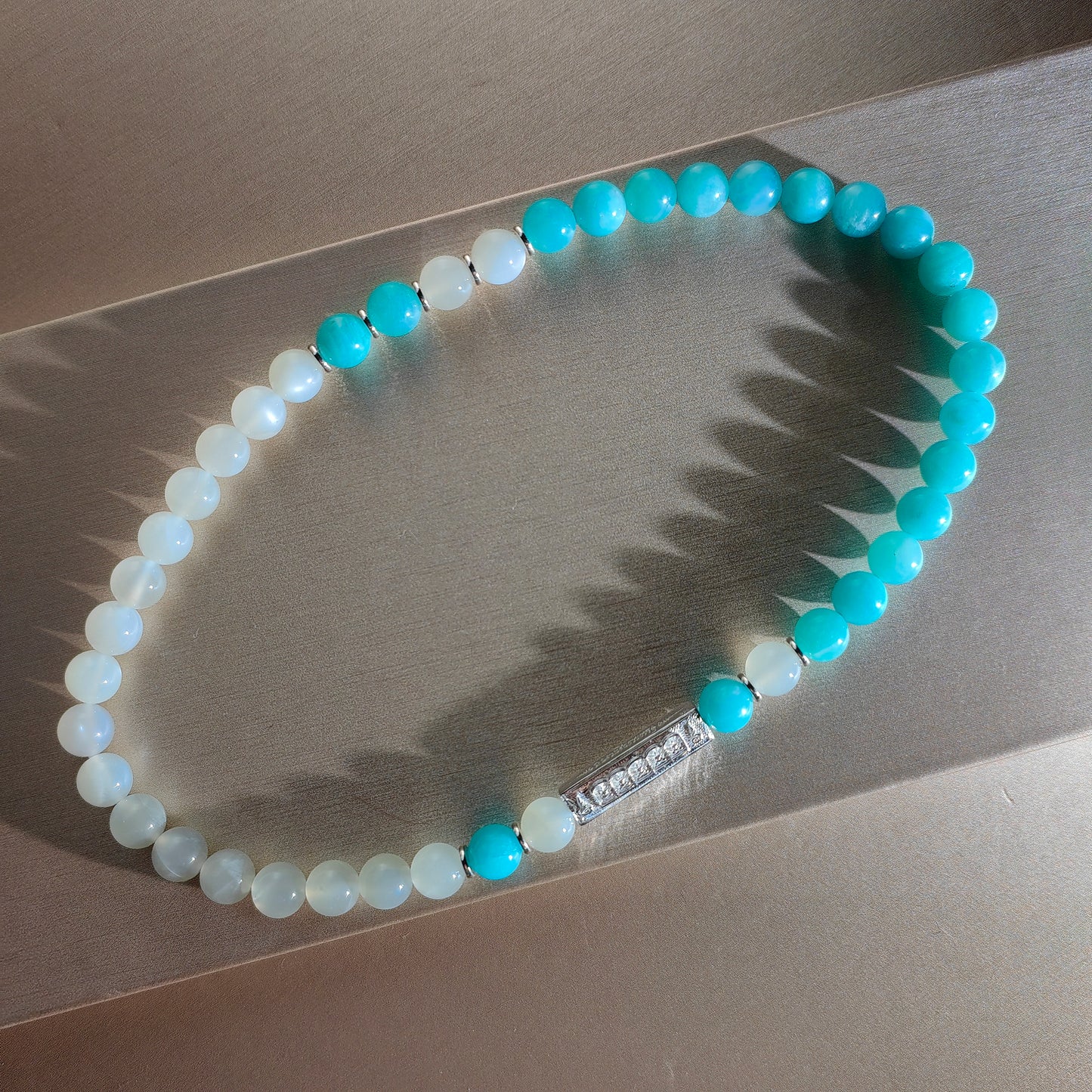 maldives serenity bracelet: milky way stones & moonlit radiance
