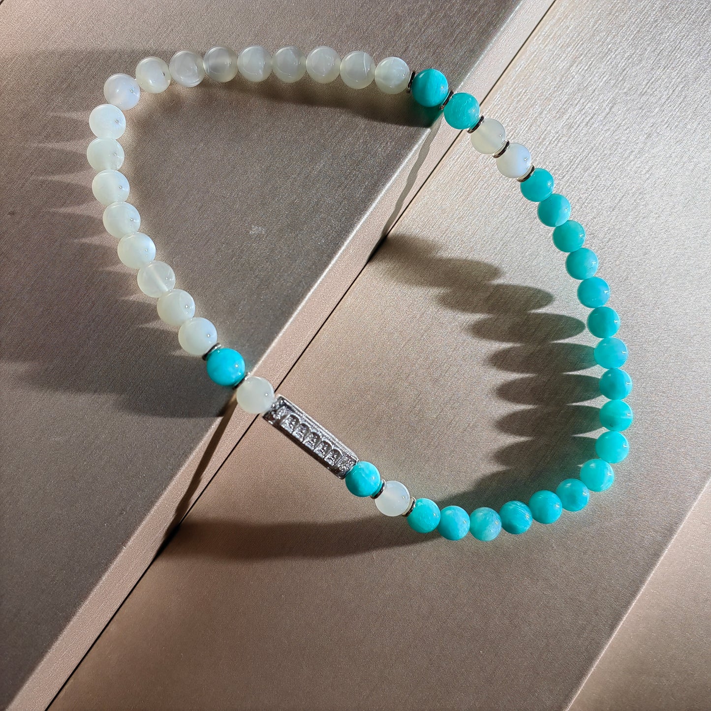 maldives serenity bracelet: milky way stones & moonlit radiance