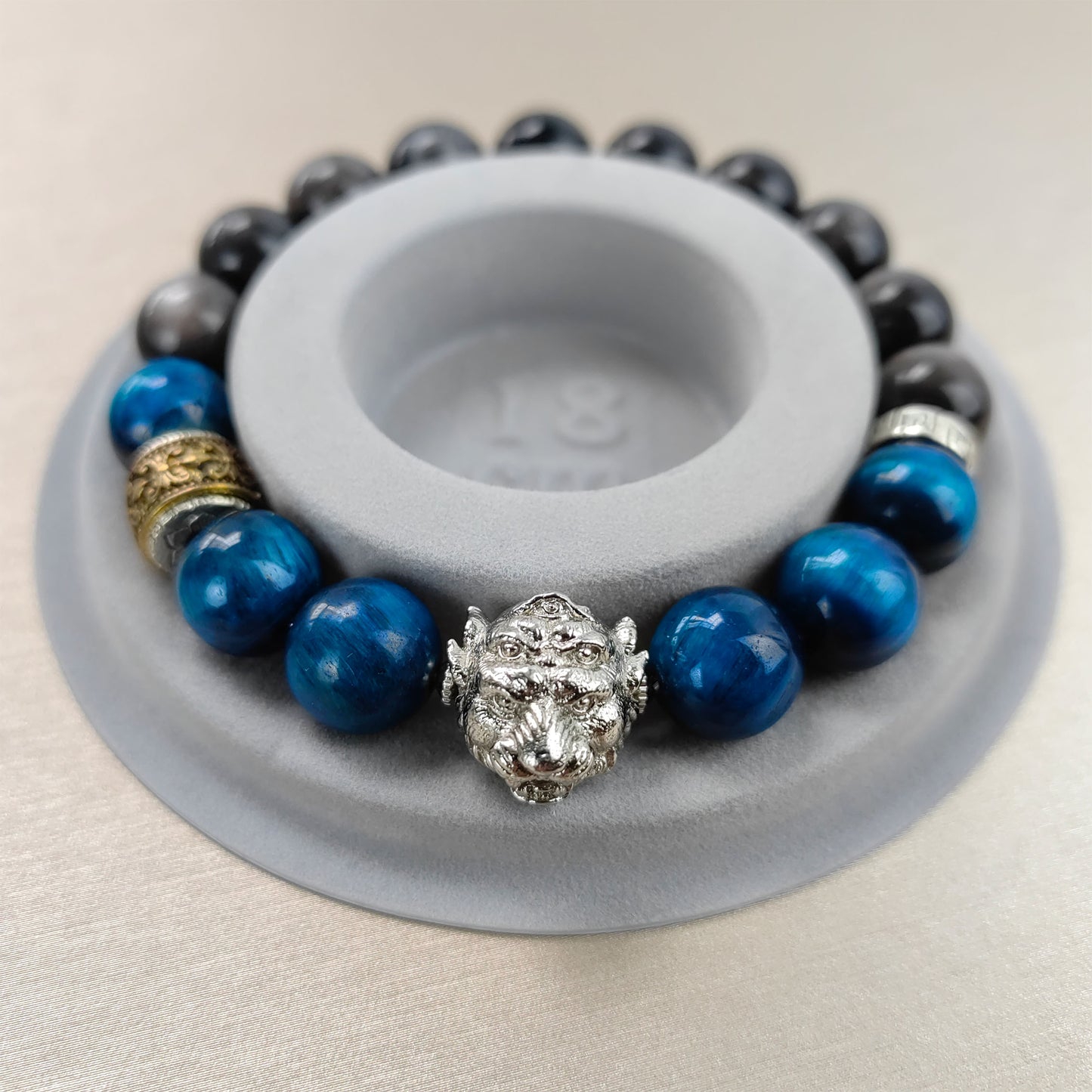 five-eye four-ear tigers eye crystal bracelet obsidian & tiger eye energy stone for social confidence & positive aura