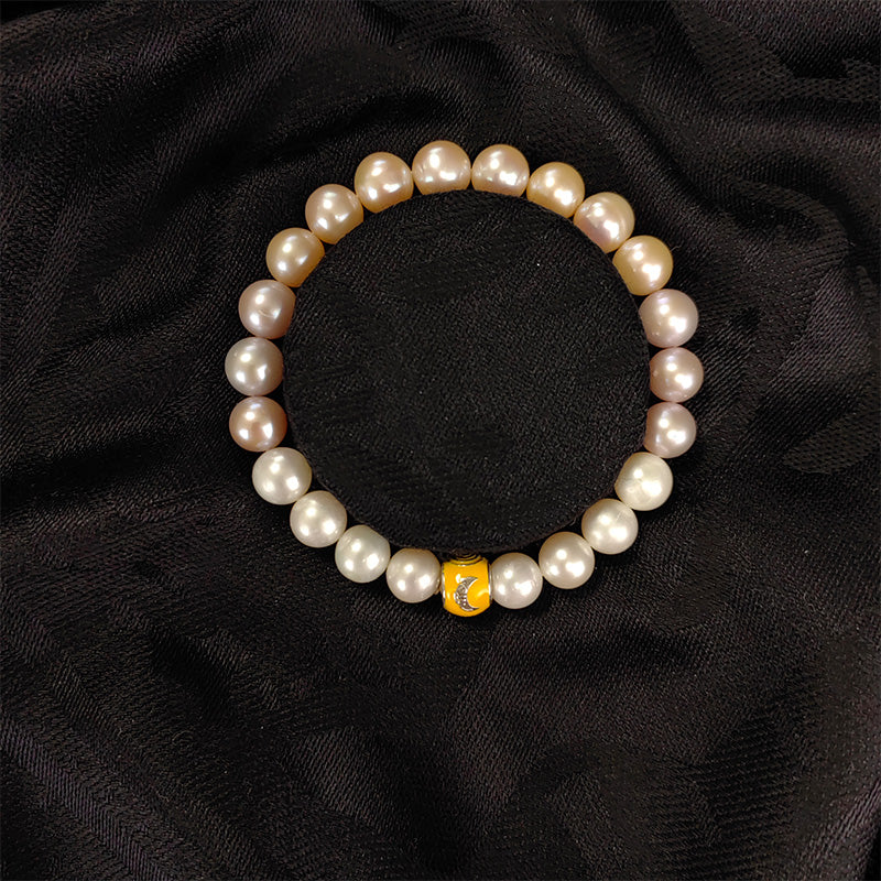 natural pearls & gemstone amulet bracelet – energy stone jewelry for protection, emotional balance & timeless sophistication