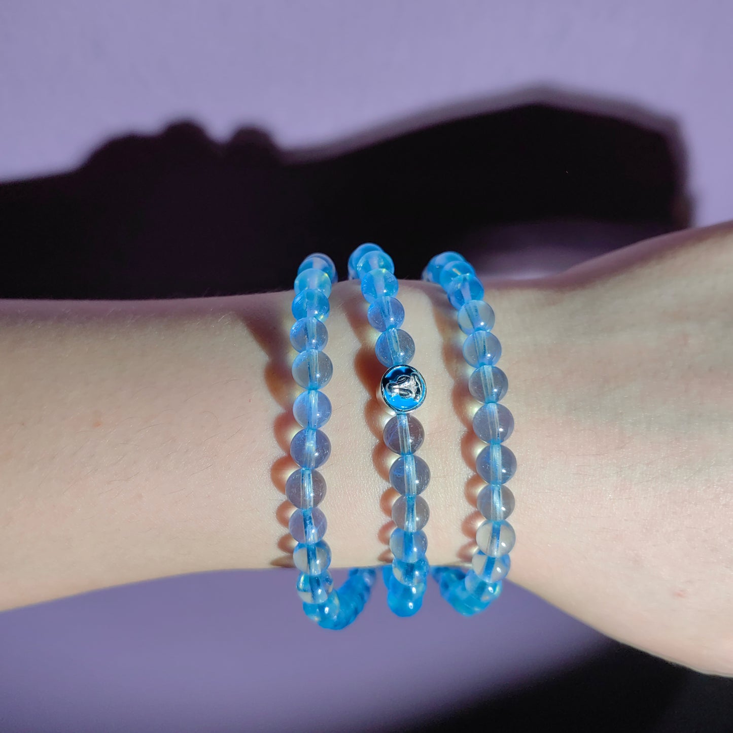 sea blue treasure three circle bracelet
