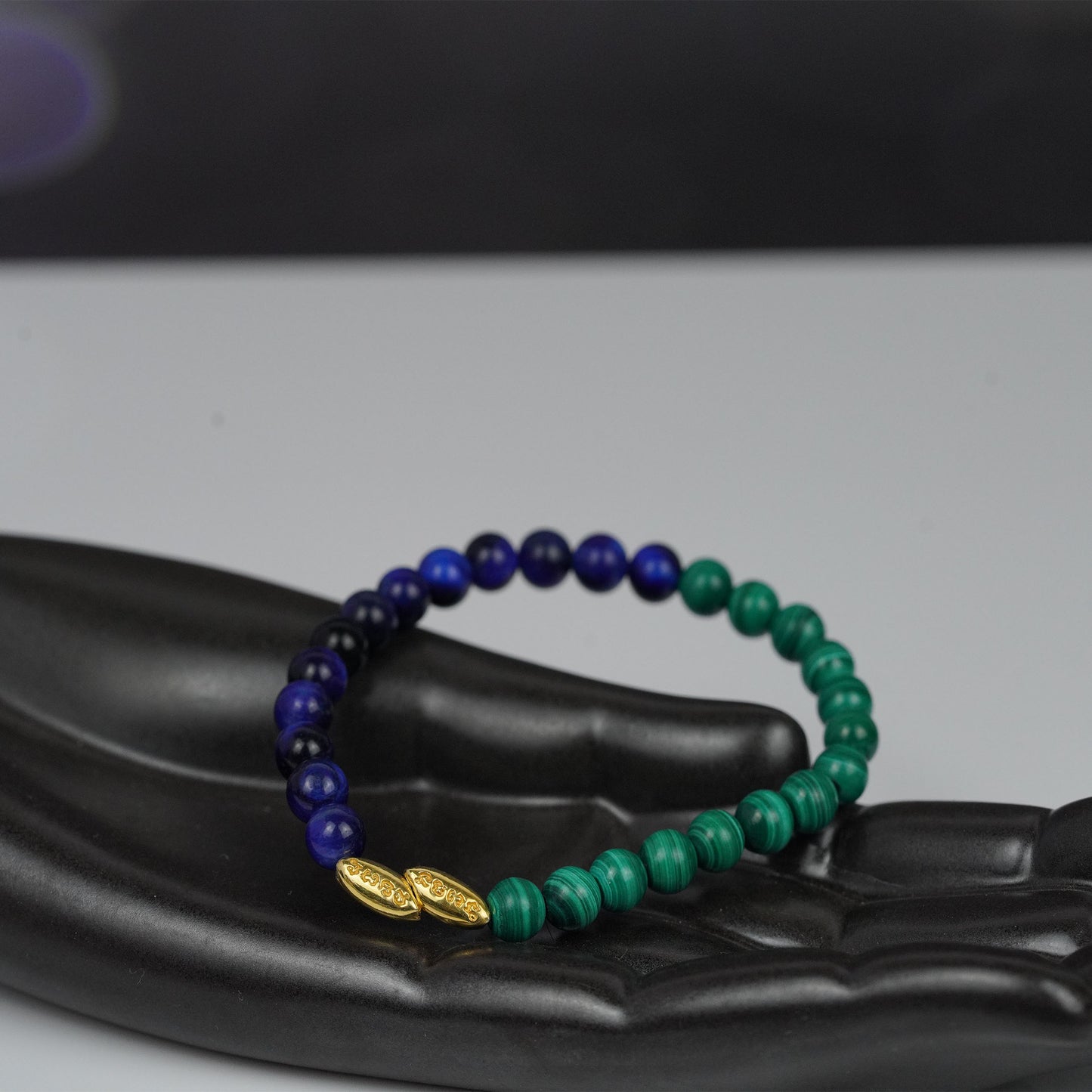 rice grains energy bracelet - elegant malachite healing jewelry for women