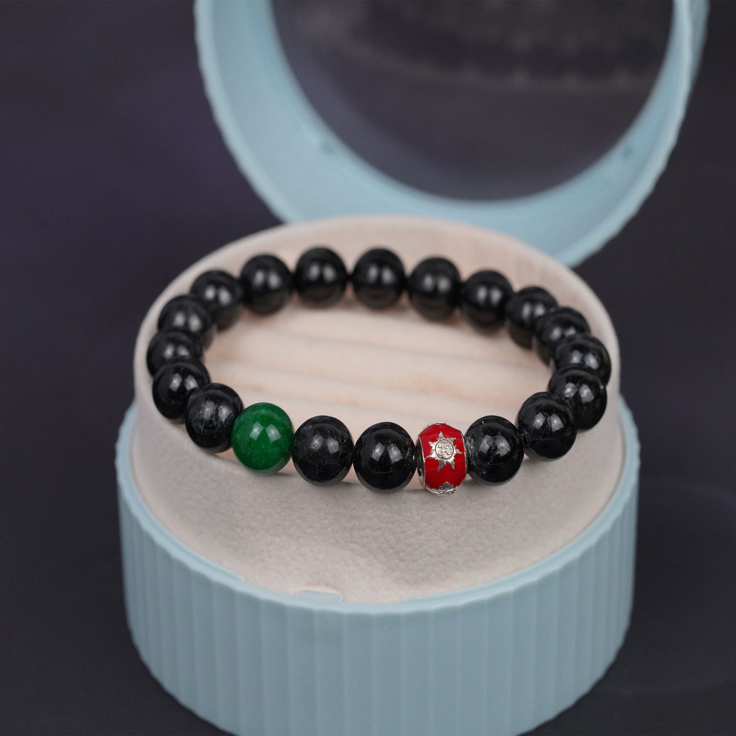 black dragon crystal energy stone bracelet -enamel amulet for astrology & negative energy cleansing