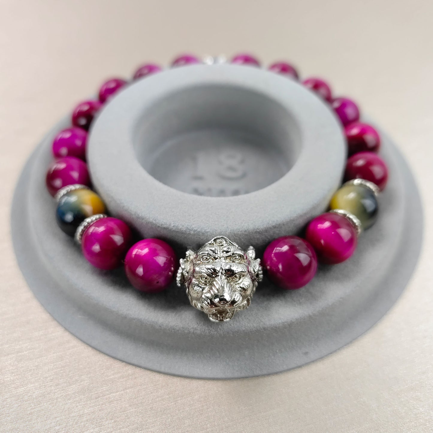 enchanted rose quartz five-eye tigers eye crystal bracelet - nine-metal enamel & tiger eye stone for spiritual protection & love