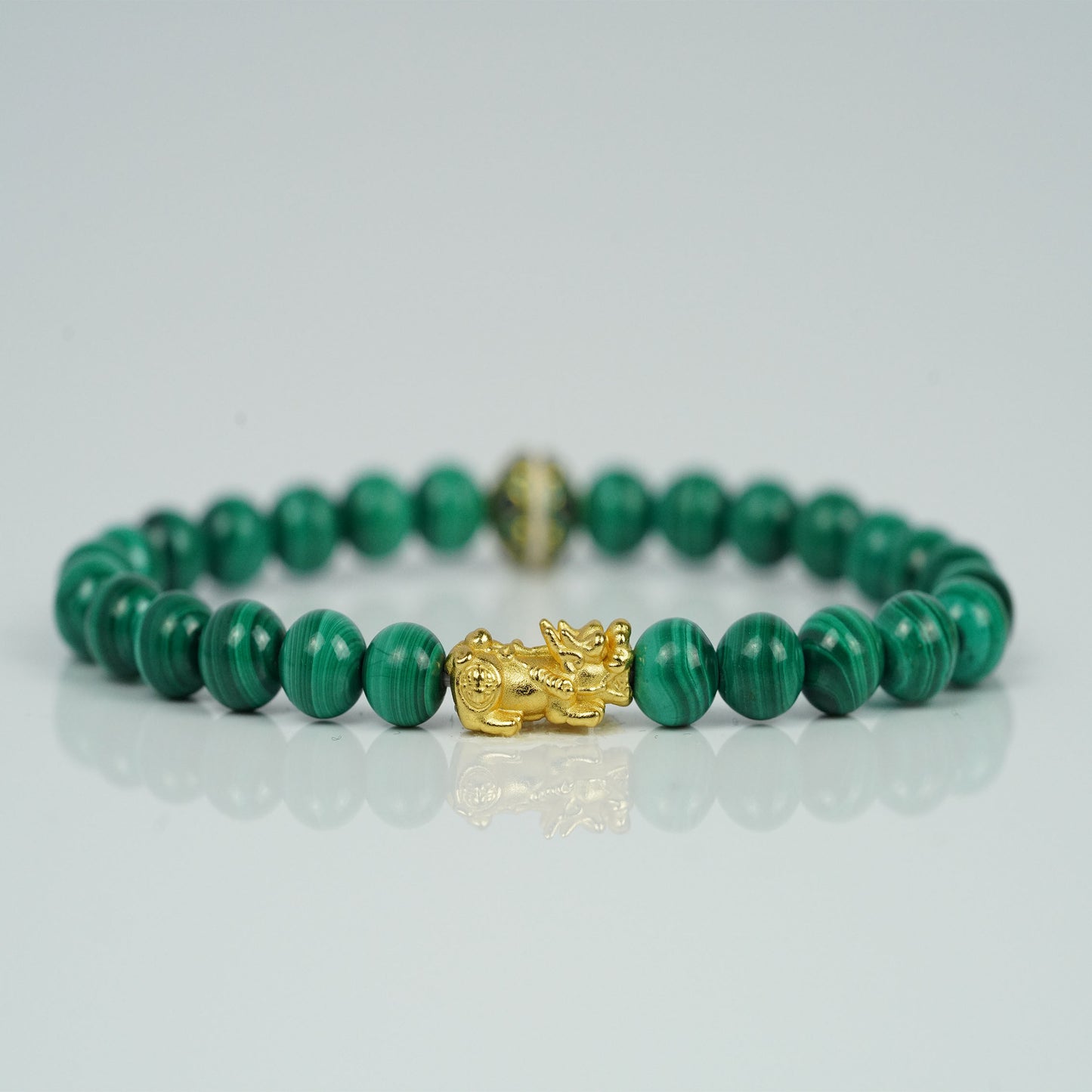 luxury pixiu talisman bracelet - malachite for wealth & protection