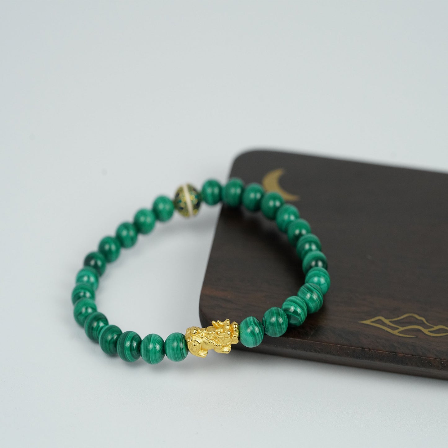 luxury pixiu talisman bracelet - malachite for wealth & protection