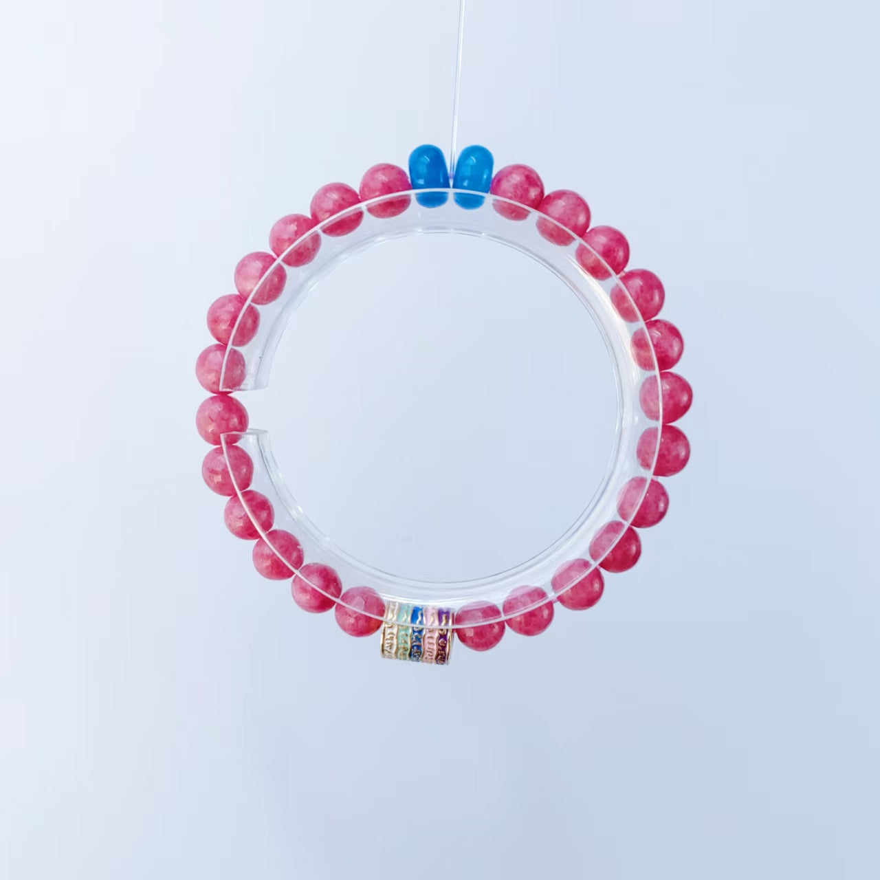 romantic peach-to-white ombré & thai-inspired elegance bracelet (2 strings)