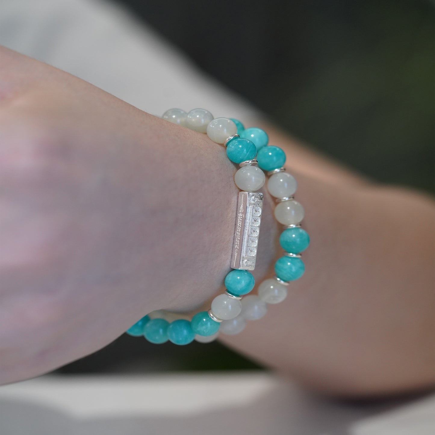 maldives serenity bracelet: milky way stones & moonlit radiance