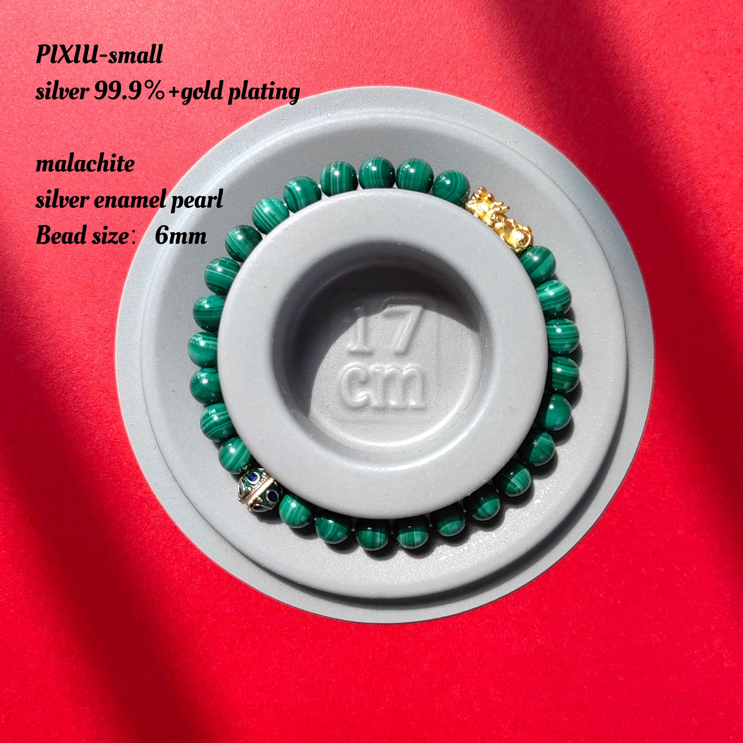 luxury pixiu talisman bracelet - malachite for wealth & protection