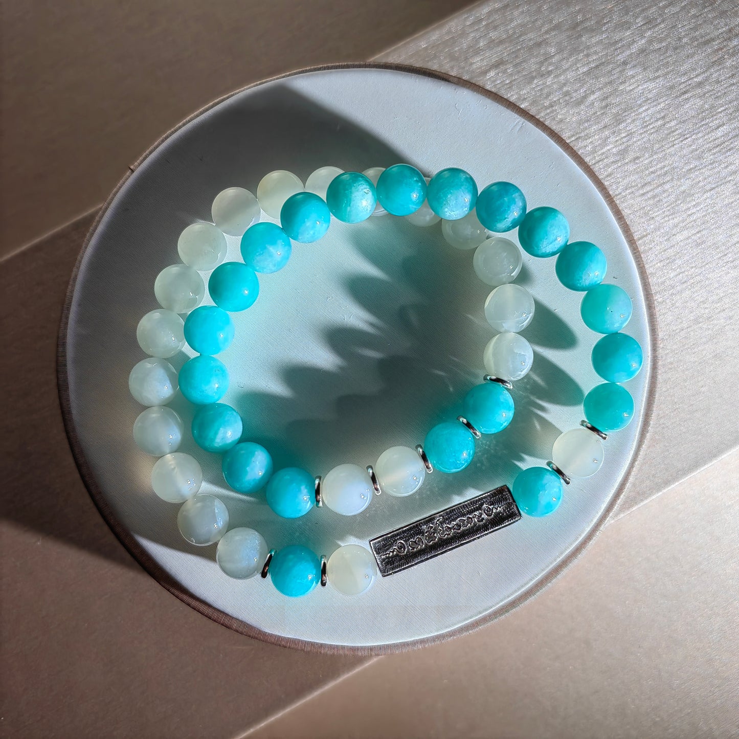 maldives serenity bracelet: milky way stones & moonlit radiance