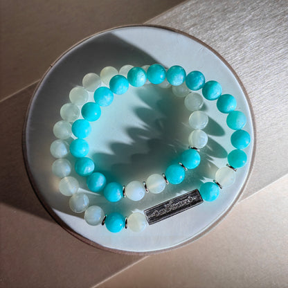 Maldives Serenity Bracelet: Milky Way Stones & Moonlit Radiance