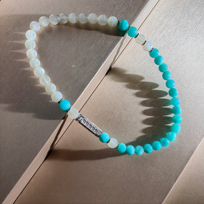 Maldives Serenity Bracelet: Milky Way Stones & Moonlit Radiance