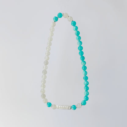 Maldives Serenity Bracelet: Milky Way Stones & Moonlit Radiance