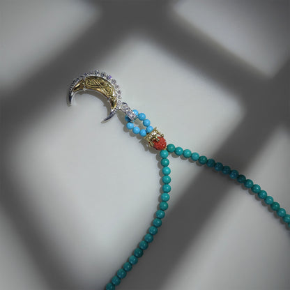 Metaphysical Amulet Necklace – Pure Silver Moon & Crystal Healing Jewelry for Women, Symbol of Gentle Strength and Positive Energy Empowerment