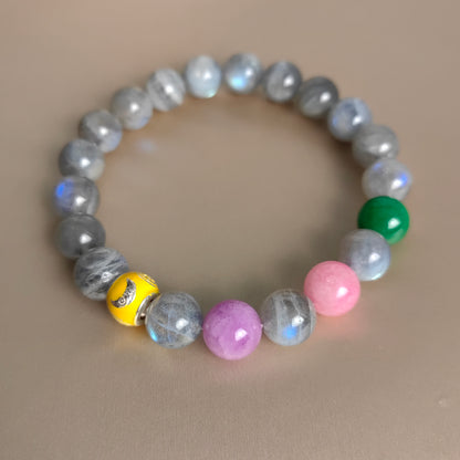 Natural Gray Moonstone Energy Crystal Bracelet –  Mystical Charm for Spiritual Healing