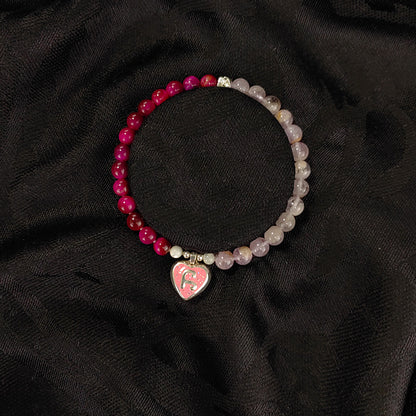 Pulsera de ojo de tigre rosa con símbolo real π: amuleto de sanación espiritual para carisma y energía de liderazgo