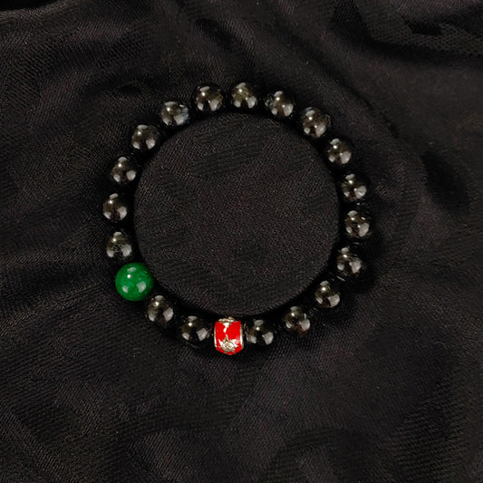Pulsera de piedra energética de cristal de dragón negro: amuleto esmaltado para la astrología y la limpieza de energía negativa
