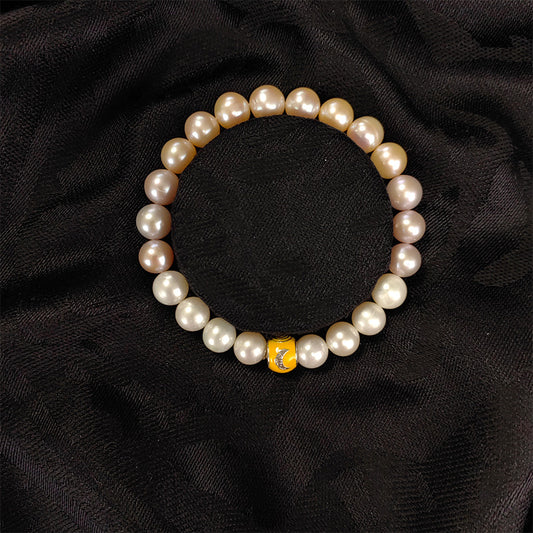 Pulsera de amuleto de perlas naturales y piedras preciosas: joyería con piedras energéticas para protección, equilibrio emocional y sofisticación atemporal