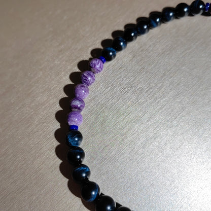 Eastern Harmony Bracelet: Purple Dragon Crystal & Eagle Eye Energy