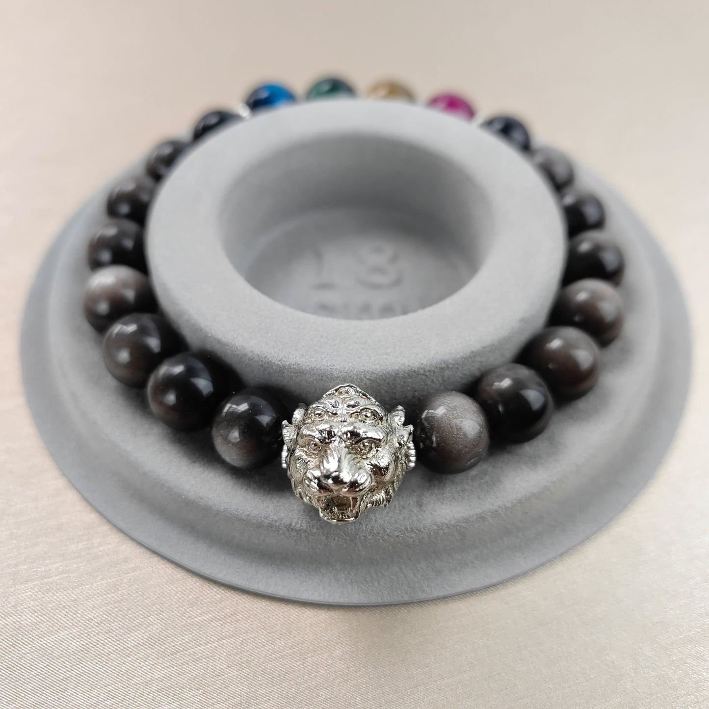 pulsera de obsidiana negra y ojo de tigre dorado: armadura espiritual para protección, fuerza interior y energía positiva