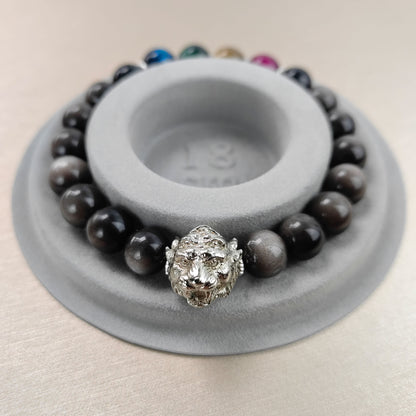 Pulsera de obsidiana negra y ojo de tigre dorado: armadura espiritual para protección, fuerza interior y energía positiva
