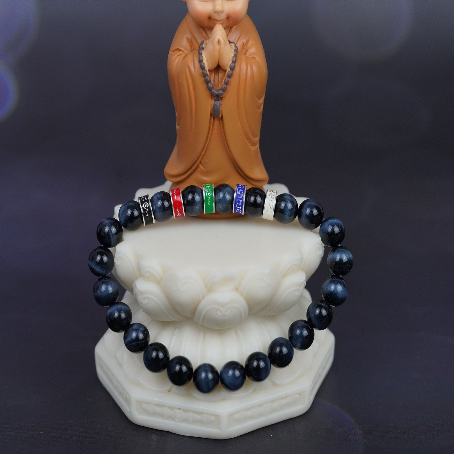 balancing bracelet - handmadetiger eye beads for meditation & luck
