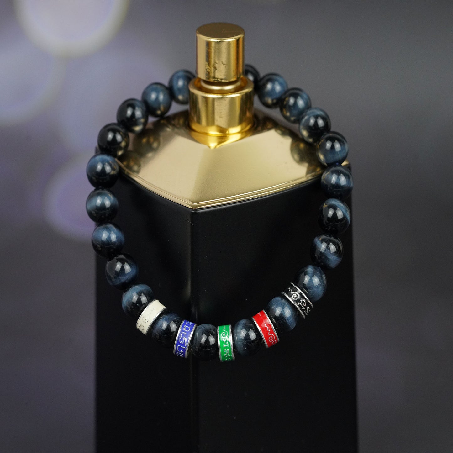 balancing bracelet - handmadetiger eye beads for meditation & luck