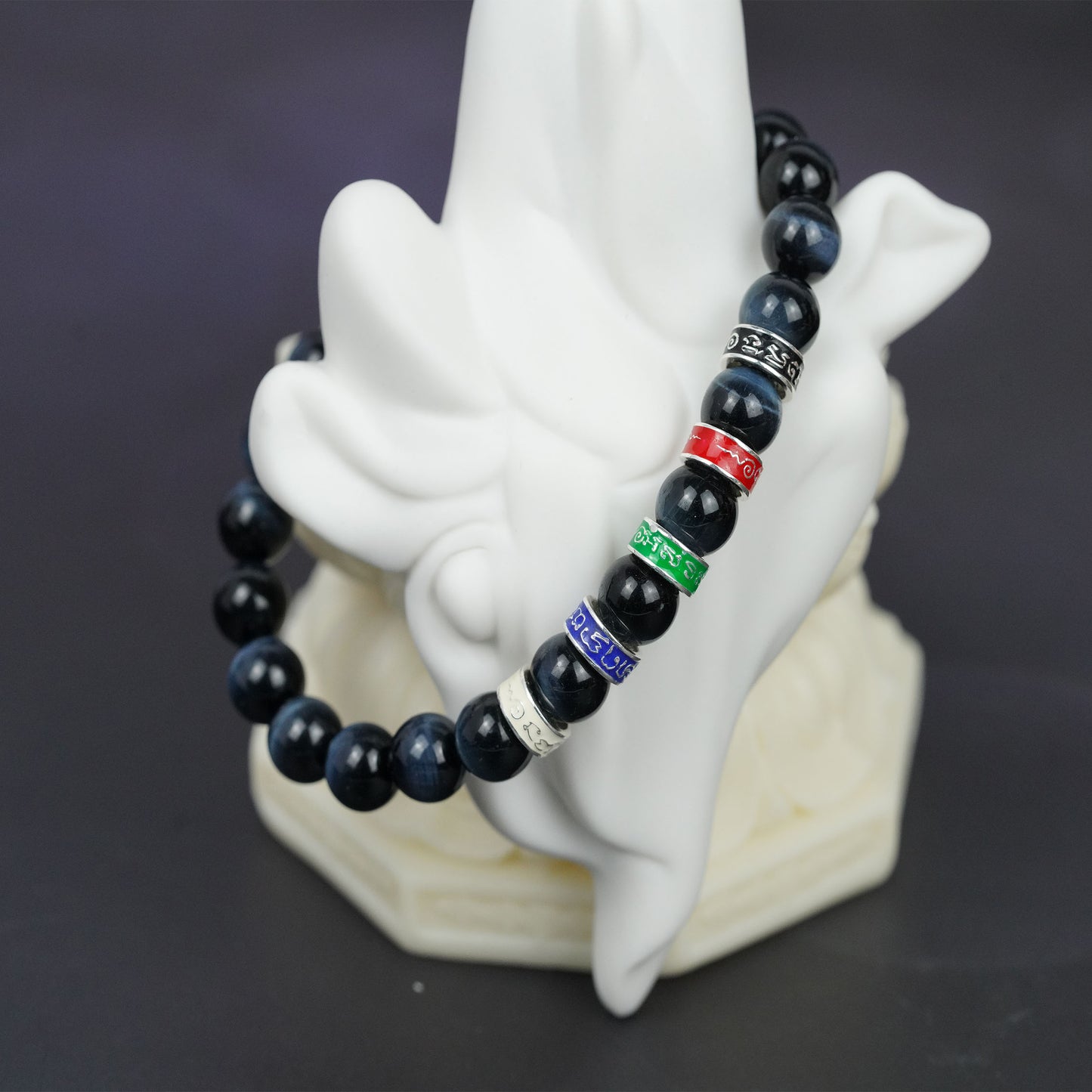 balancing bracelet - handmadetiger eye beads for meditation & luck