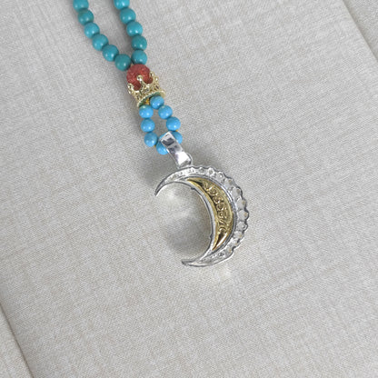 Metaphysical Amulet Necklace – Pure Silver Moon & Crystal Healing Jewelry for Women, Symbol of Gentle Strength and Positive Energy Empowerment