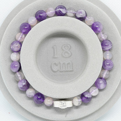 Pulsera de protección de cristal violeta con dije de plata esterlina: joyería espiritual para aliviar el estrés y lograr la paz interior