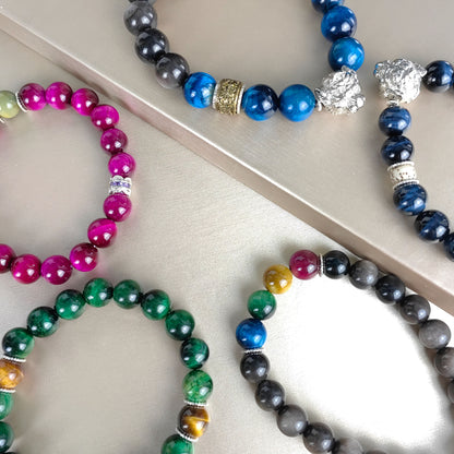 Pulsera talismán de cinco ojos y cuatro orejas: joyería espiritual para la fuerza, la concentración y la energía positiva
