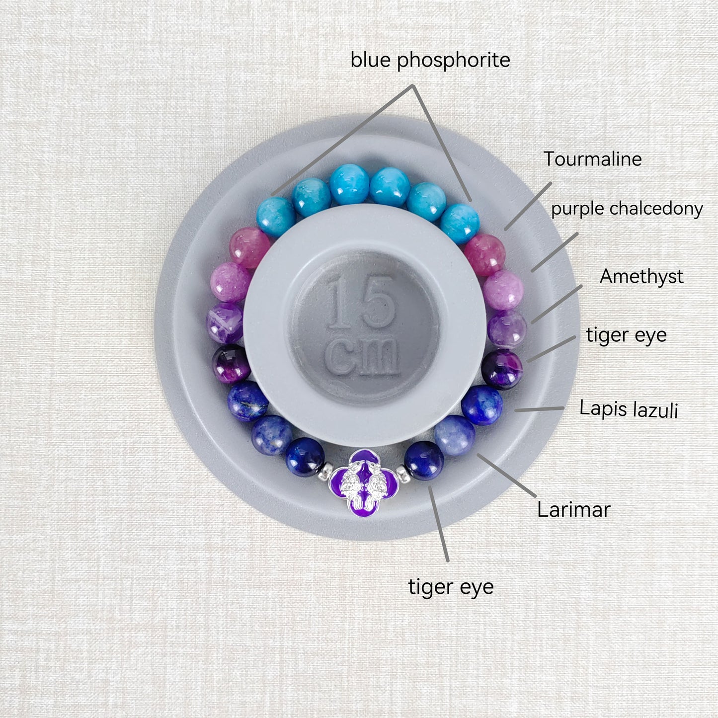 pulsera de chakras harmony keeper: joyería artesanal de esmalte y piedras preciosas para la lealtad y el equilibrio espiritual