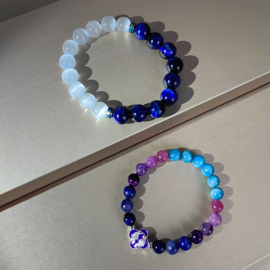 Pulsera de amuleto de buena suerte para la riqueza y la energía positiva: tono con cristales naturales