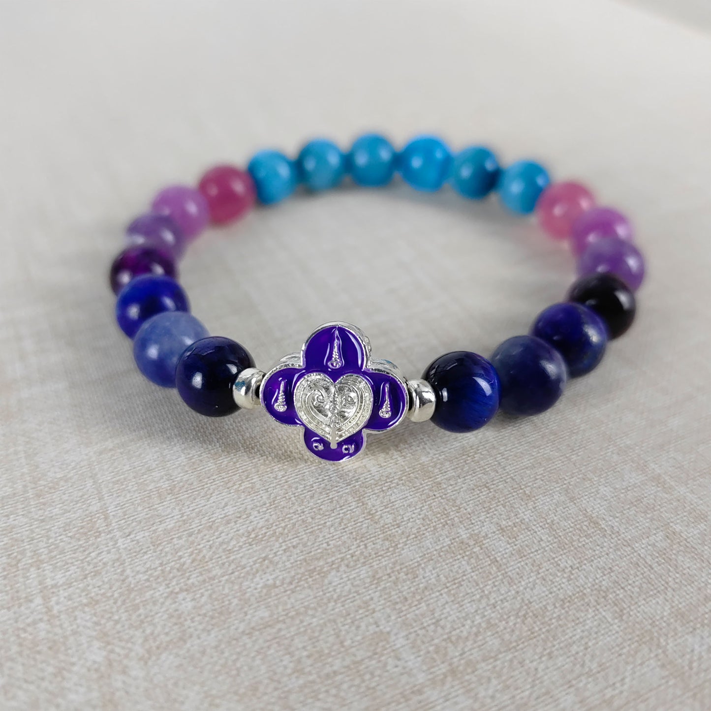 pulsera de chakras harmony keeper: joyería artesanal de esmalte y piedras preciosas para la lealtad y el equilibrio espiritual