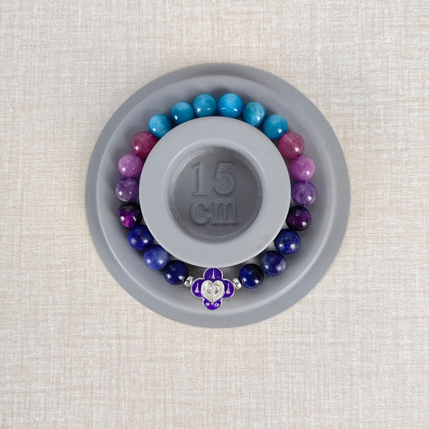 pulsera de chakras harmony keeper: joyería artesanal de esmalte y piedras preciosas para la lealtad y el equilibrio espiritual