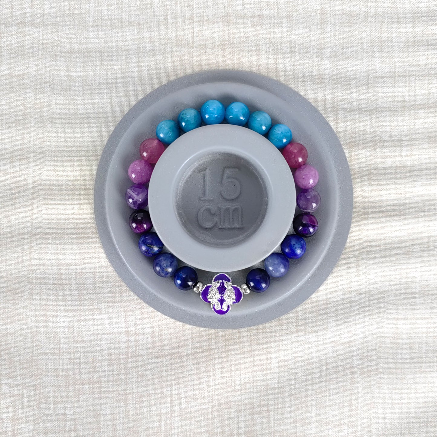 pulsera de chakras harmony keeper: joyería artesanal de esmalte y piedras preciosas para la lealtad y el equilibrio espiritual