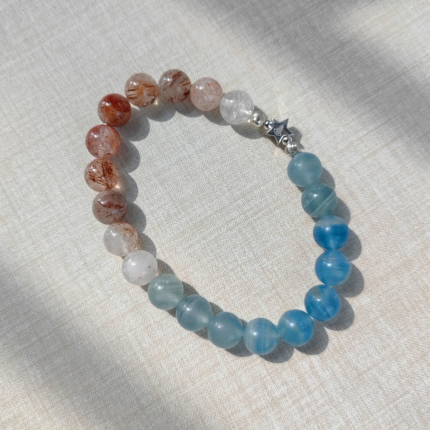 pulsera de tercer ojo estelar: joyería energética de cristal de calcita azul y oro negro super 7 para el equilibrio de los chakras, el despertar espiritual y los accesorios de meditación (estilo bohemio unisex)