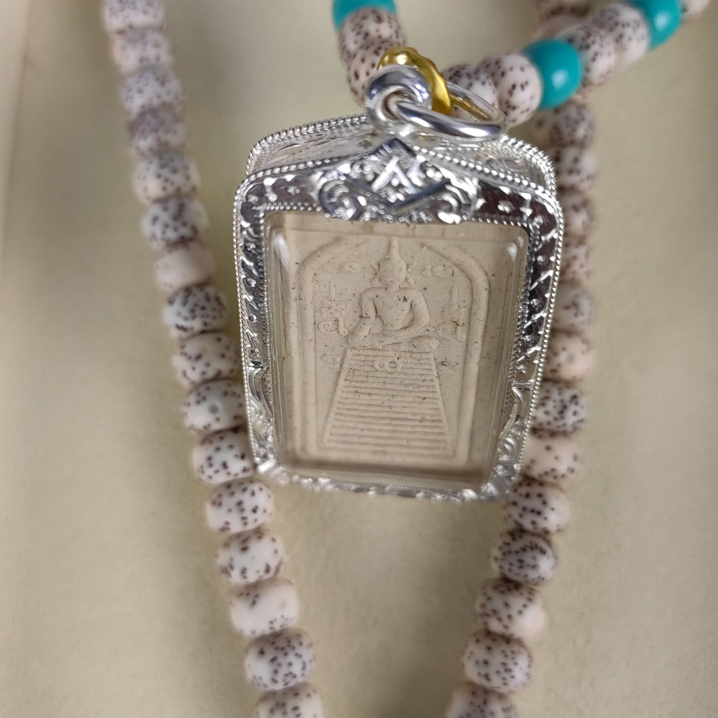 lotus blessing pendant necklace - ancient buddhist symbol jewelry for harmony & energy cleansing  (limited to 18 pieces)