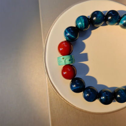 Ancient Taotie Amulet Bracelet – Reiki Energy Crystal Stone Handmade Jewelry for Spiritual Guardian & Positive Energy Boost, Unisex Protection Talisman