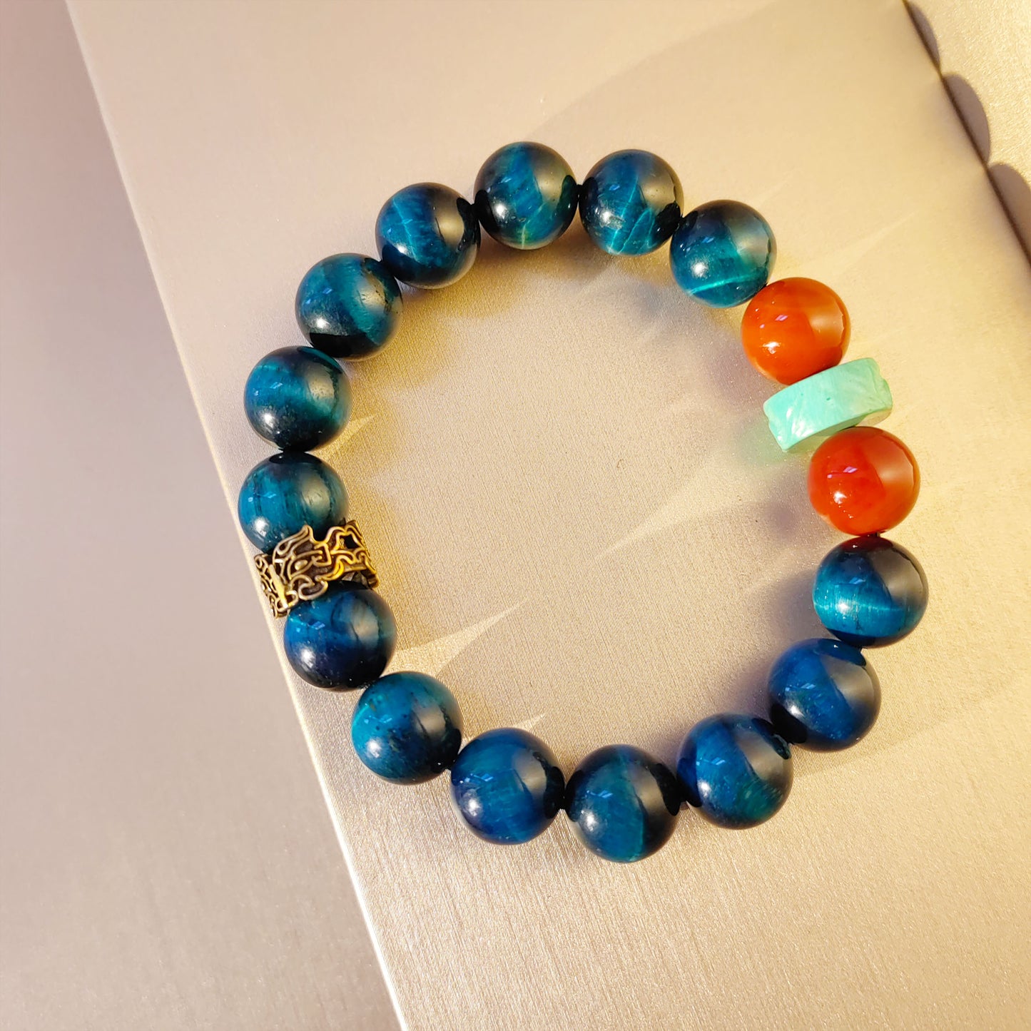 ancient taotie amulet bracelet – reiki energy crystal stone handmade jewelry for spiritual guardian & positive energy boost, unisex protection talisman