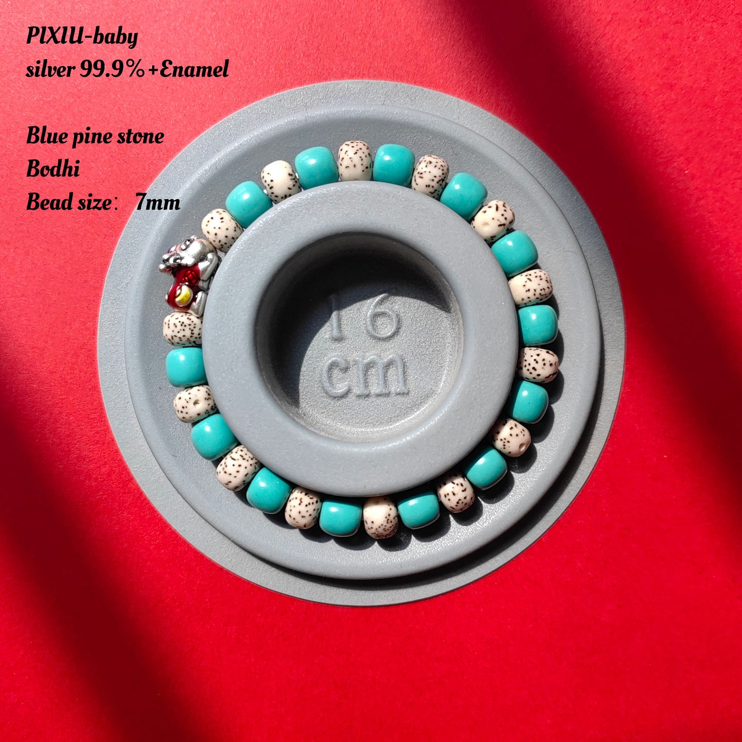 pulsera mítica china pi xiu: amuleto de riqueza y fuerza vital de triple energía turquesa/bodhi